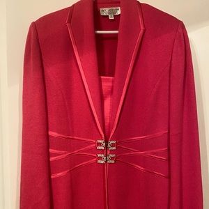 St John Women Knit Skirt Suit Hot Pink Size 10